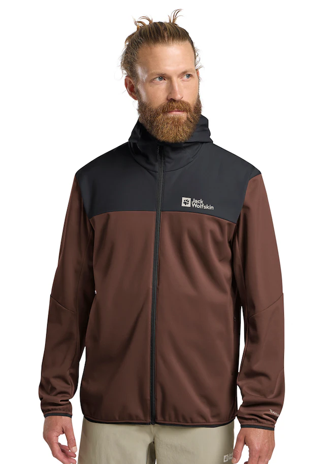 Jack Wolfskin Softshelljacke »FELDBERG HOODY M« mit Kapuze mit fest verbundener Kapuze, atmungsaktiv, winddicht, wasserabweisend