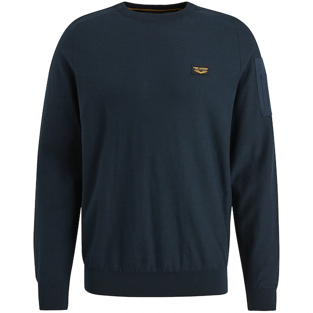 PME LEGEND Rundhalspullover »American classic Buckley knit« mit Logo Stickerei