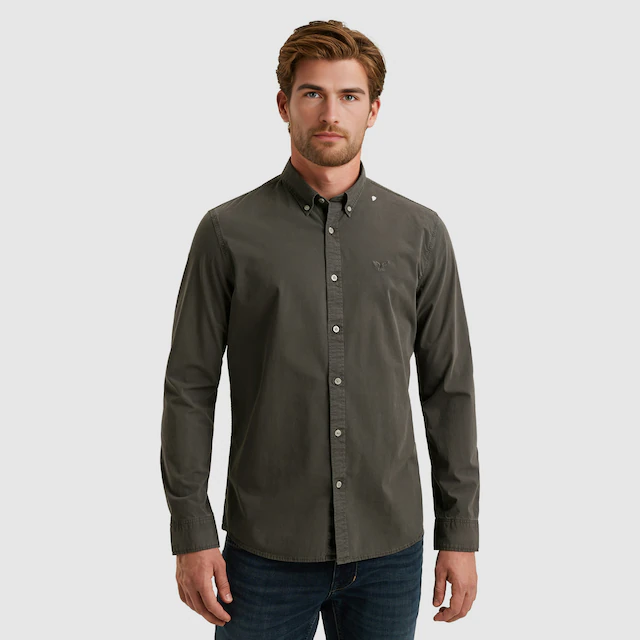 PME LEGEND Langarmhemd mit Logo Stickerei
