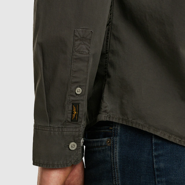 PME LEGEND Langarmhemd mit Logo Stickerei