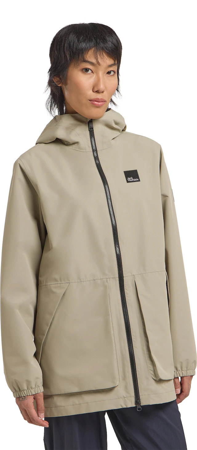 Jack Wolfskin Funktionsparka »TERRAVIEW 2L PARKA W« mit Kapuze mit Kapuze, atmungsaktiv, wasserdicht, winddicht, länger geschnitten