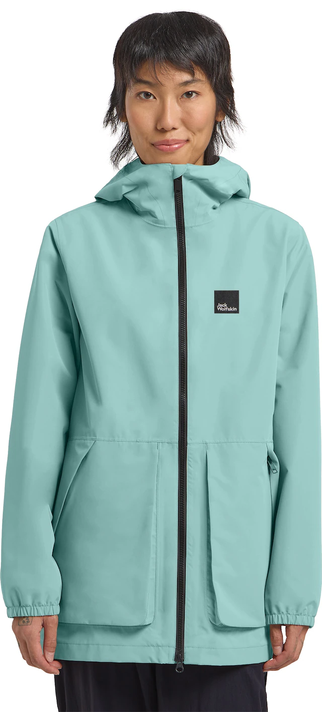 Jack Wolfskin Funktionsparka »TERRAVIEW 2L PARKA W« mit Kapuze mit Kapuze, atmungsaktiv, wasserdicht, winddicht, länger geschnitten