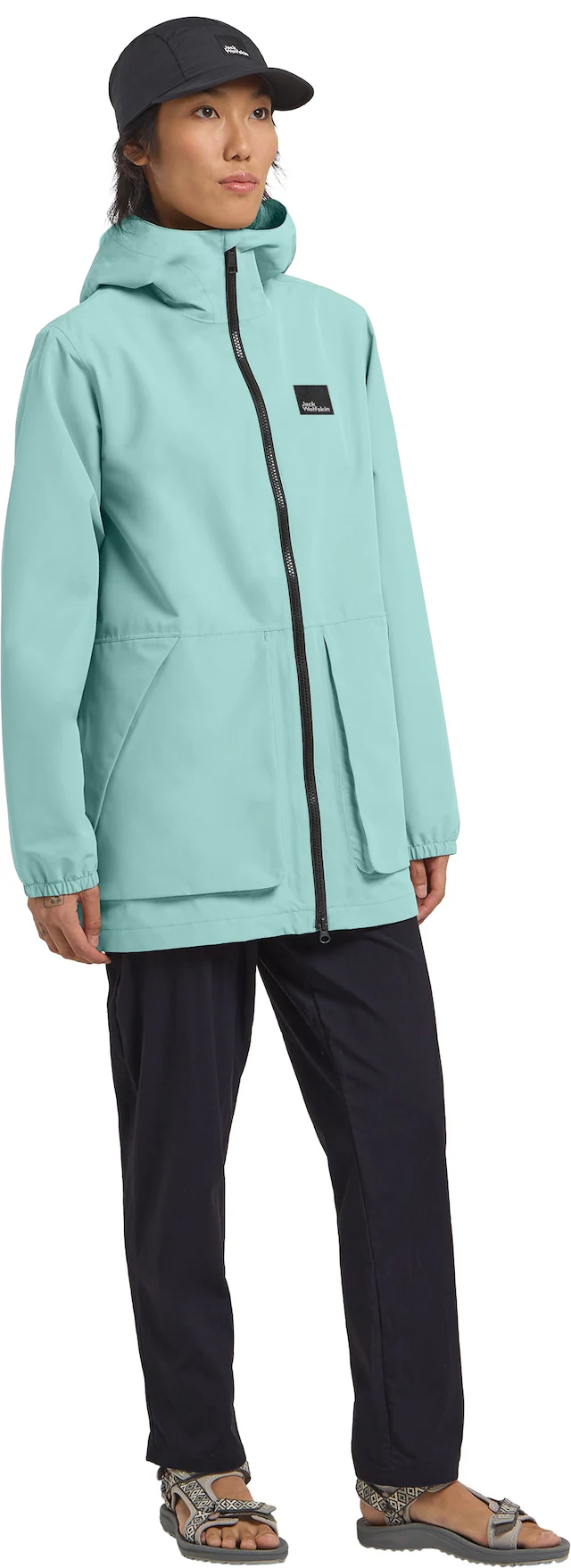 Jack Wolfskin Funktionsparka »TERRAVIEW 2L PARKA W« mit Kapuze mit Kapuze, atmungsaktiv, wasserdicht, winddicht, länger geschnitten