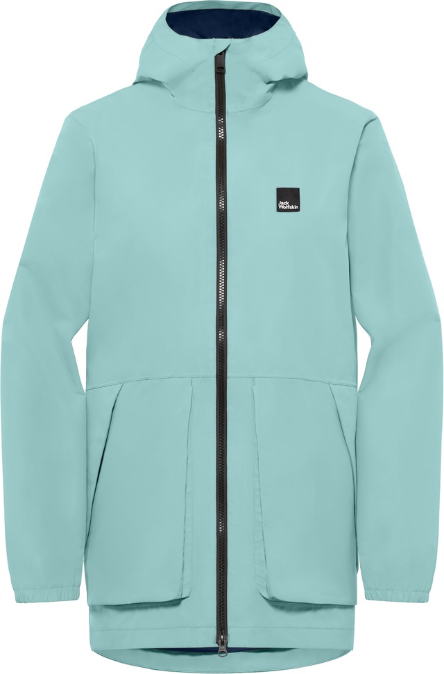 Jack Wolfskin Funktionsparka »TERRAVIEW 2L PARKA W« mit Kapuze mit Kapuze, atmungsaktiv, wasserdicht, winddicht, länger geschnitten