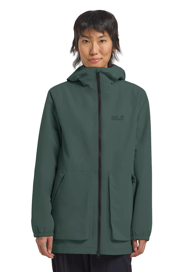 Jack Wolfskin Funktionsparka »TERRAVIEW 2L PARKA W« mit Kapuze mit Kapuze, atmungsaktiv, wasserdicht, winddicht, länger geschnitten