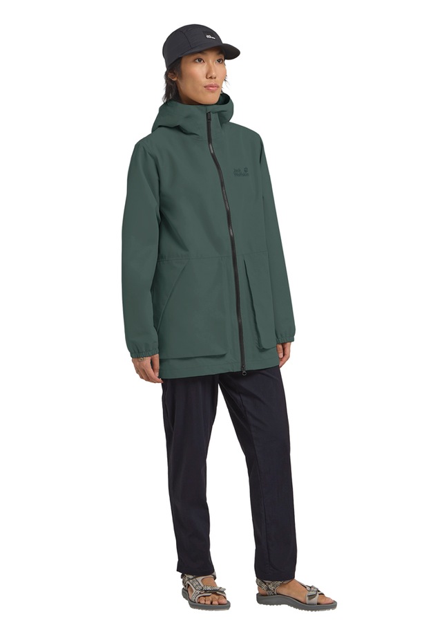 Jack Wolfskin Funktionsparka »TERRAVIEW 2L PARKA W« mit Kapuze mit Kapuze, atmungsaktiv, wasserdicht, winddicht, länger geschnitten