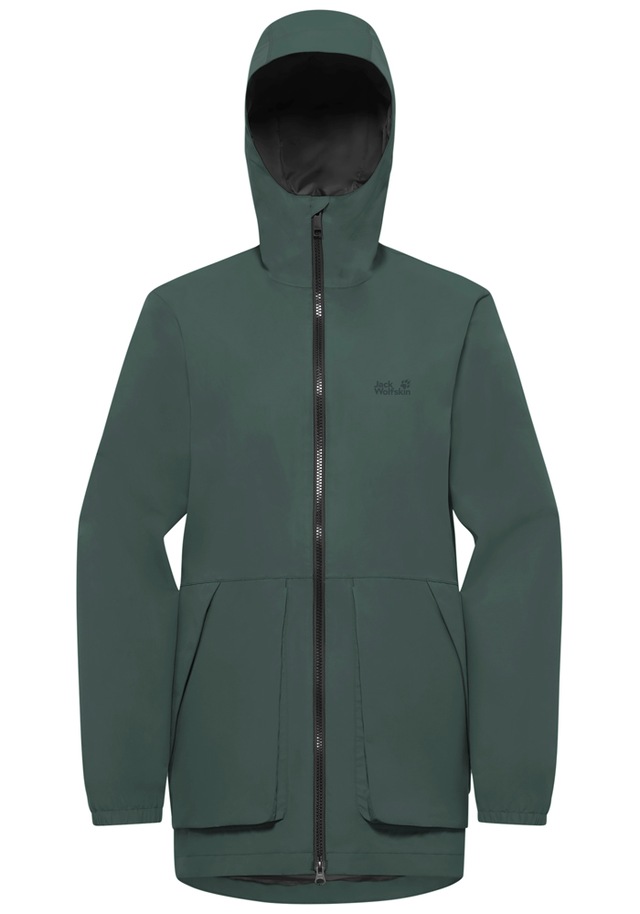Jack Wolfskin Funktionsparka »TERRAVIEW 2L PARKA W« mit Kapuze mit Kapuze, atmungsaktiv, wasserdicht, winddicht, länger geschnitten