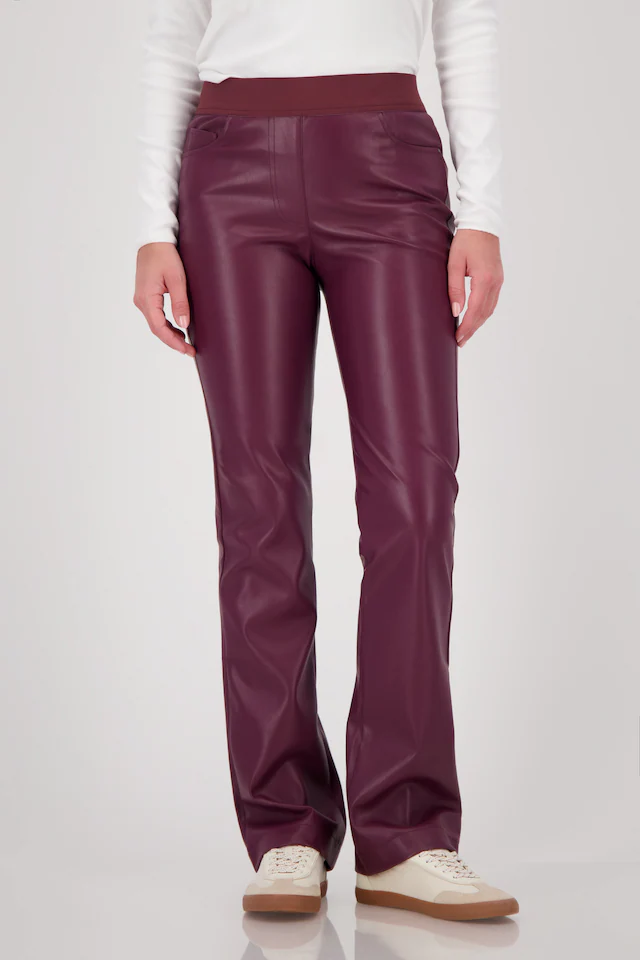 Monari Lederimitathose »Hose Lederimitat Schlupf« mit elastischem Bund