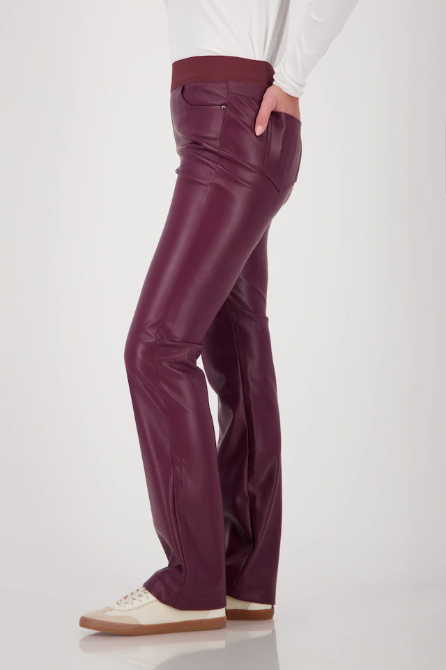 Monari Lederimitathose »Hose Lederimitat Schlupf« mit elastischem Bund