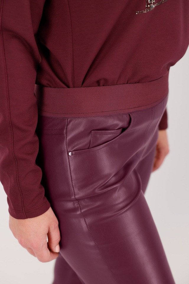 Monari Lederimitathose »Hose Lederimitat Schlupf« mit elastischem Bund