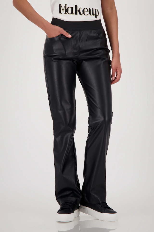 Monari Lederimitathose »Hose Lederimitat Schlupf« mit elastischem Bund