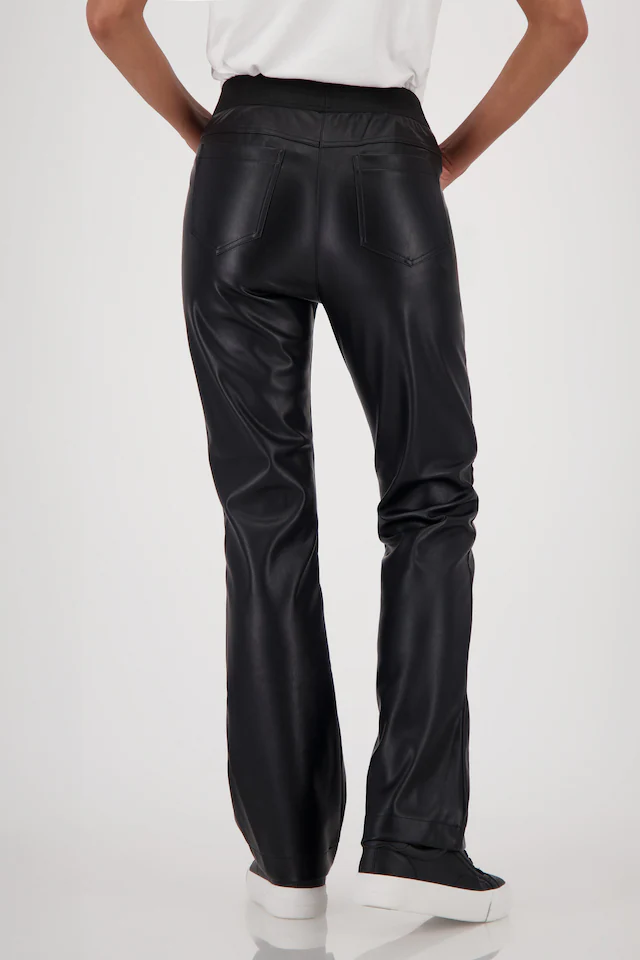 Monari Lederimitathose »Hose Lederimitat Schlupf« mit elastischem Bund