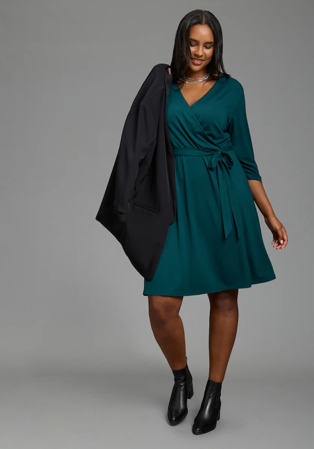 Laura Scott CURVE Jerseykleid »Große Größen« in großen Größen, mit Wickeloptik, taillierte Passform