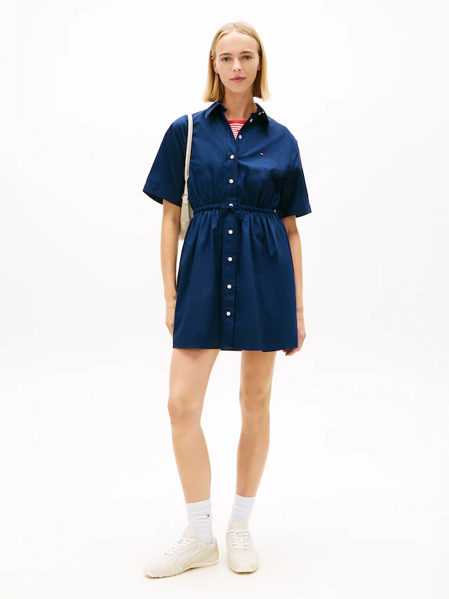Tommy Jeans Hemdblusenkleid »TJW MINI STRIPE SHIRT DRESS« Eingrifftaschen mit Taillen Bindeband, Relaxed Fit