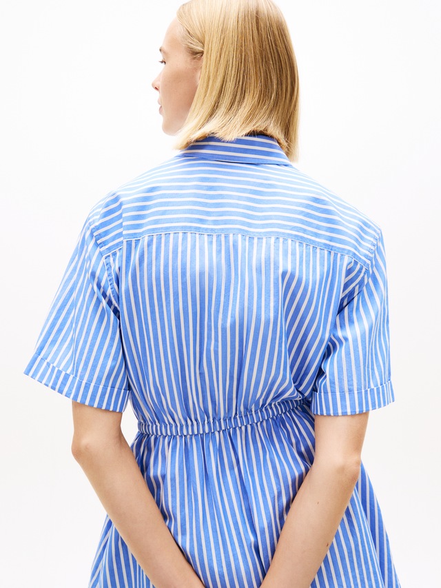 Tommy Jeans Hemdblusenkleid »TJW MINI STRIPE SHIRT DRESS« Eingrifftaschen mit Taillen Bindeband, Relaxed Fit