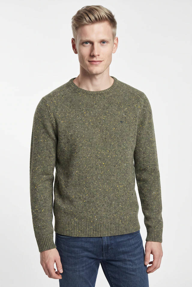 FYNCH-HATTON Strickpullover meliert, mit Rundhals