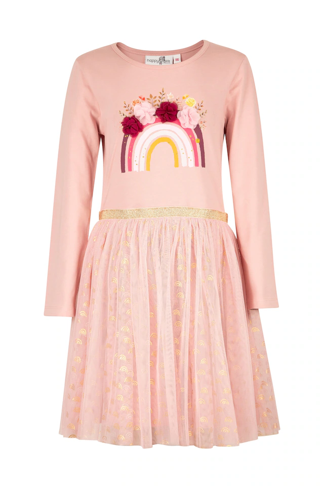 happy girls Jerseykleid mit Tüllrock und hochwertiger Blütenapplikation auf dem Frontmotiv