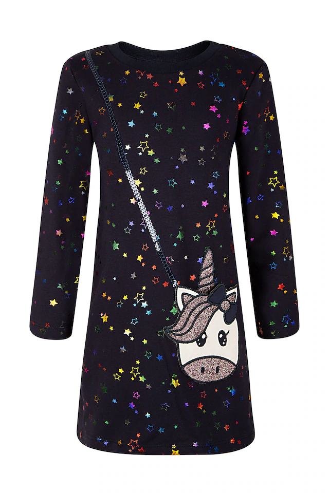happy girls Strickkleid mit tollem Einhorn-Motiv