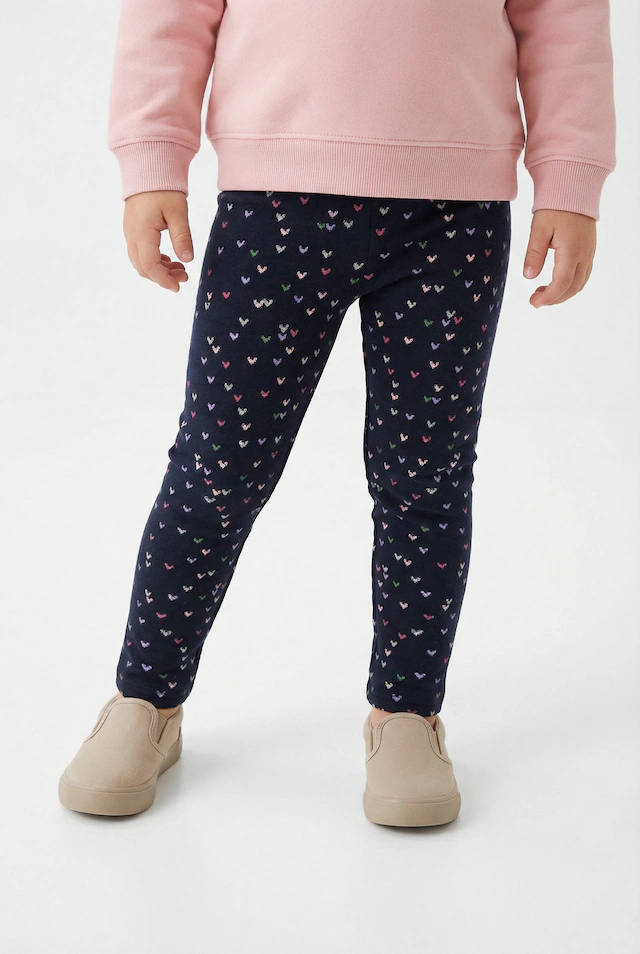 happy girls Strickleggings im süßen Herzchen-Allover