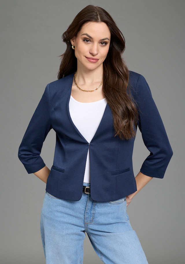 Laura Scott Kurzblazer aus elastischer Jerseyware, mit Hakenverschluss
