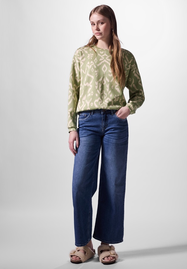 STREET ONE STUDIO Langarmshirt aus elastischem Materialmix