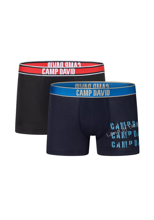 CAMP DAVID Boxershorts »casual« 2 Paar, Boxershorts, mit doppellagiger Tasche, aus gekämmter Baumwolle