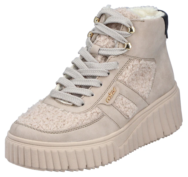 Rieker Winterboots Schnürboots, High Top Sneaker, Stiefelette mit gepolstertem Schaftrand