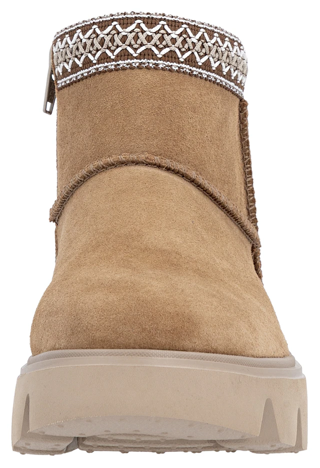 RIEKER Sport Winterboots Plateauboots, Stiefelette mit Textileinfass im Ethno-Look