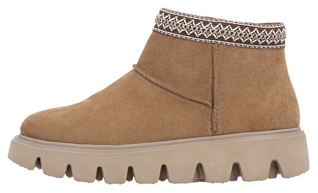 RIEKER Sport Winterboots Plateauboots, Stiefelette mit Textileinfass im Ethno-Look