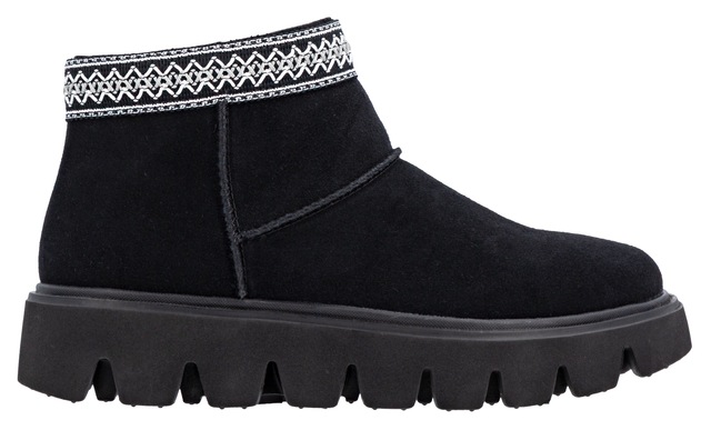 RIEKER Sport Winterboots Plateauboots, Stiefelette mit Textileinfass im Ethno-Look