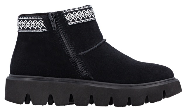 RIEKER Sport Winterboots Plateauboots, Stiefelette mit Textileinfass im Ethno-Look