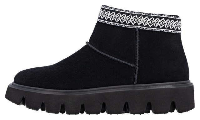 RIEKER Sport Winterboots Plateauboots, Stiefelette mit Textileinfass im Ethno-Look