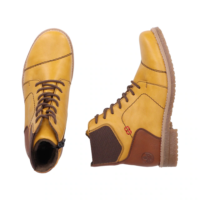 Rieker Schnürstiefelette Schnürboots, Herbststiefelette, Blockabsatz, mit weicher Innensohle