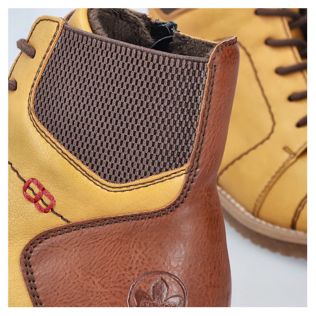 Rieker Schnürstiefelette Schnürboots, Herbststiefelette, Blockabsatz, mit weicher Innensohle