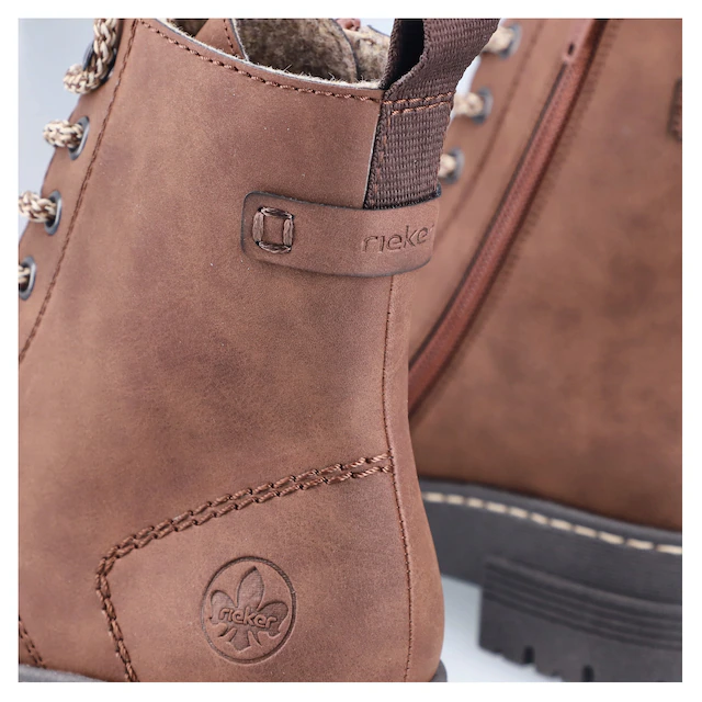 Rieker Schnürstiefelette Schnürboots, Plateauboots, Profilsohle, mit Innenreißverschluss