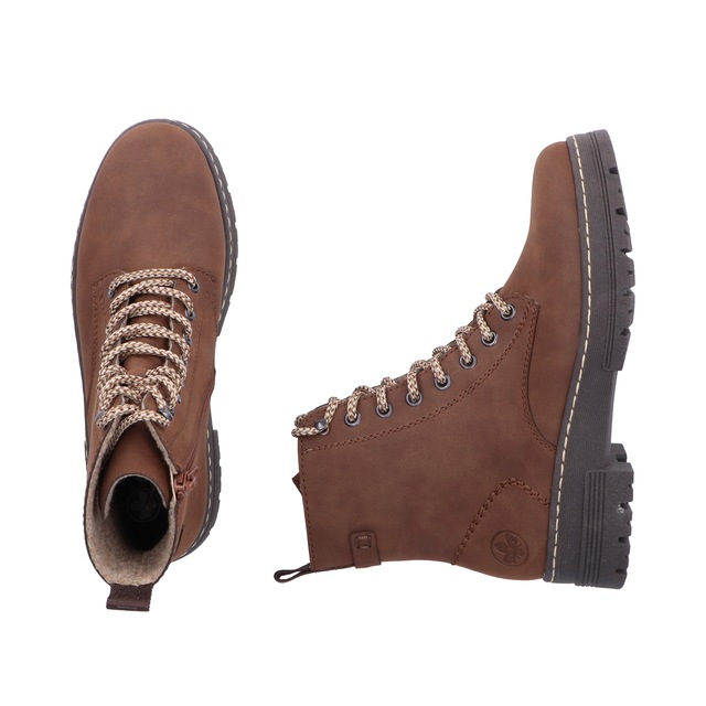 Rieker Schnürstiefelette Schnürboots, Plateauboots, Profilsohle, mit Innenreißverschluss