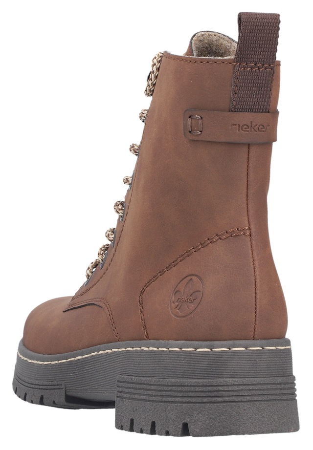 Rieker Schnürstiefelette Schnürboots, Plateauboots, Profilsohle, mit Innenreißverschluss
