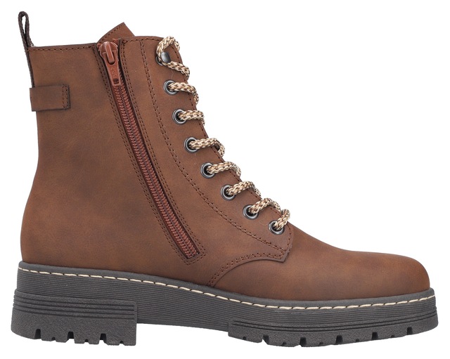 Rieker Schnürstiefelette Schnürboots, Plateauboots, Profilsohle, mit Innenreißverschluss