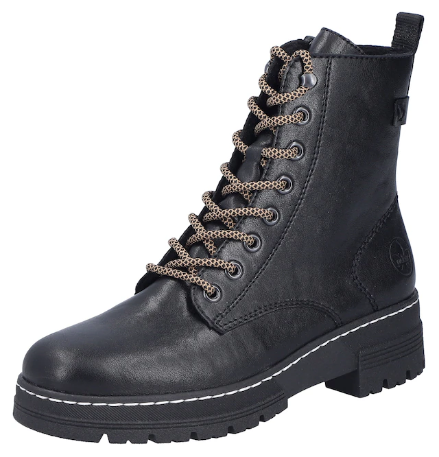 Rieker Schnürstiefelette Schnürboots, Plateauboots, Profilsohle, mit Innenreißverschluss