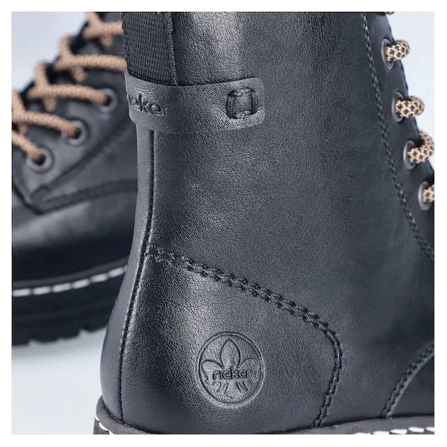 Rieker Schnürstiefelette Schnürboots, Plateauboots, Profilsohle, mit Innenreißverschluss