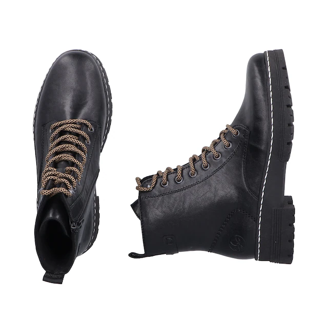 Rieker Schnürstiefelette Schnürboots, Plateauboots, Profilsohle, mit Innenreißverschluss