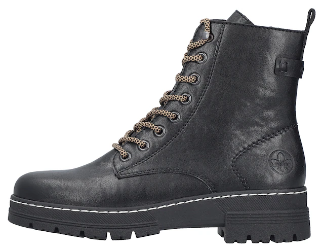 Rieker Schnürstiefelette Schnürboots, Plateauboots, Profilsohle, mit Innenreißverschluss