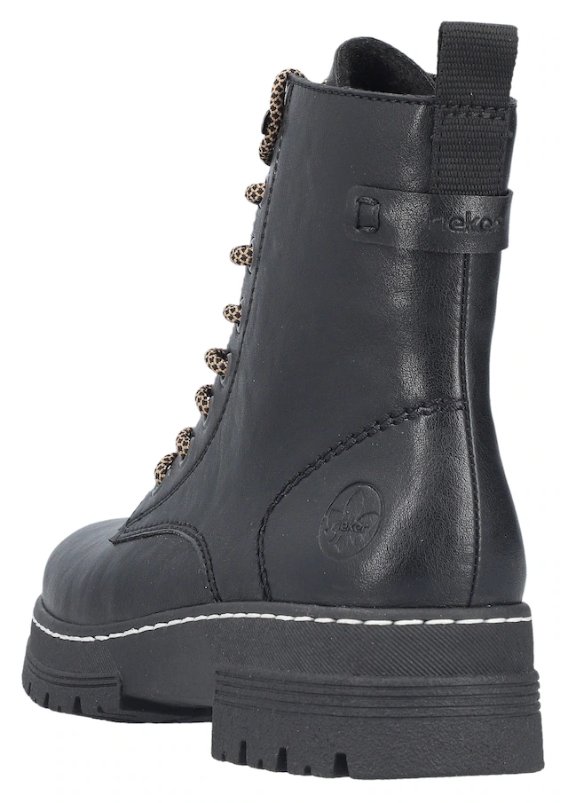 Rieker Schnürstiefelette Schnürboots, Plateauboots, Profilsohle, mit Innenreißverschluss