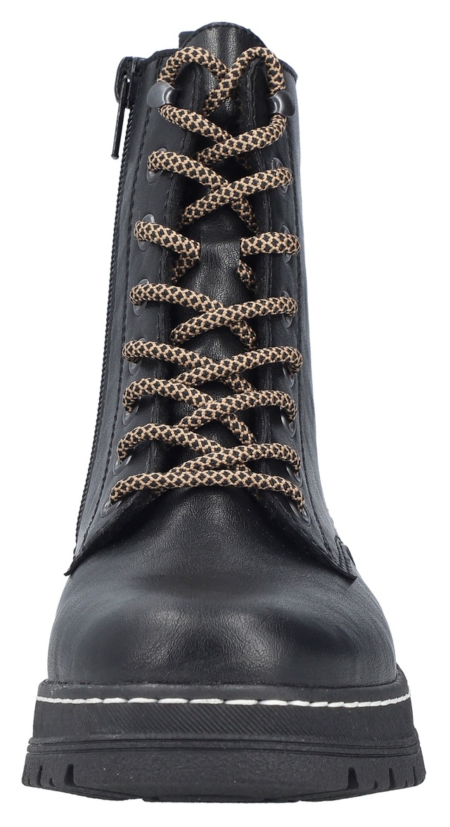 Rieker Schnürstiefelette Schnürboots, Plateauboots, Profilsohle, mit Innenreißverschluss