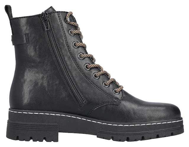 Rieker Schnürstiefelette Schnürboots, Plateauboots, Profilsohle, mit Innenreißverschluss