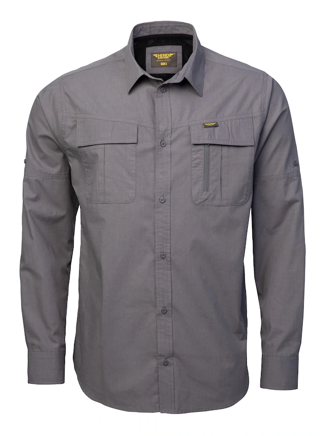 HERO by John Medoox Langarmshirt »HARRY Kent Hemd« Regular Fit Casual Funktionsmaterial für Herren