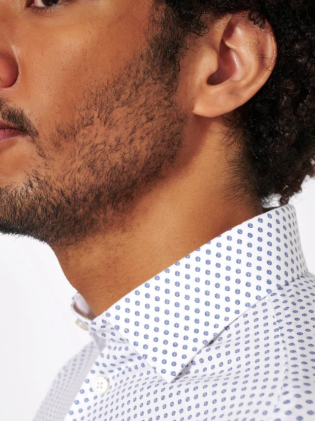 DESOTO Langarmhemd »Jerseyhemd Casual Kent langarm« Flexibler Stretch, mit Minimal Print, Kentkragen