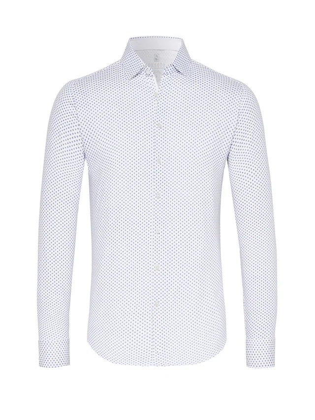 DESOTO Langarmhemd »Jerseyhemd Casual Kent langarm« Flexibler Stretch, mit Minimal Print, Kentkragen