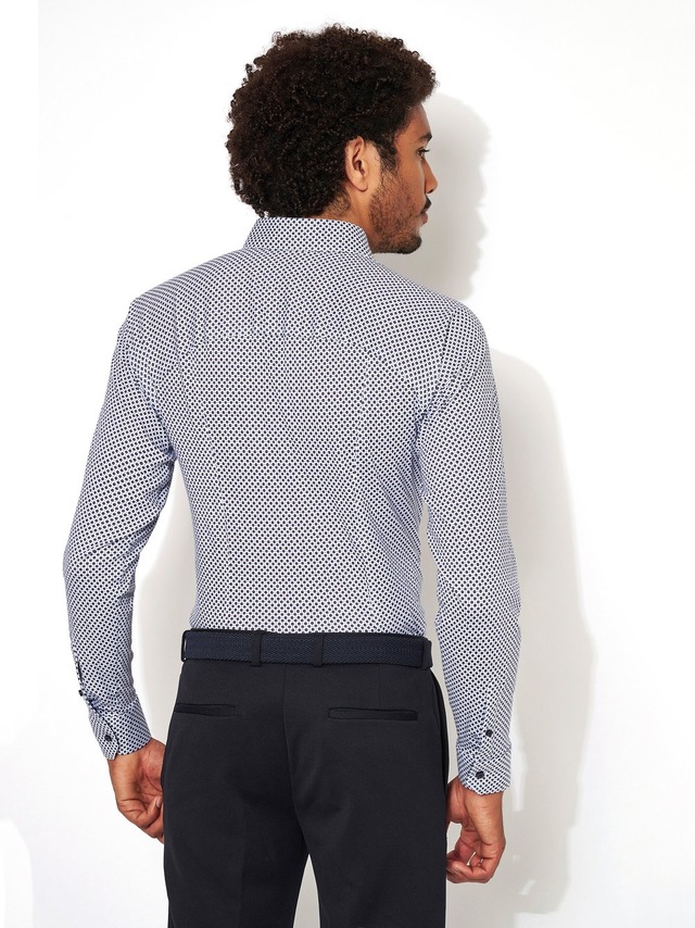 DESOTO Langarmhemd »Jerseyhemd Casual Kent langarm« Flexibler Stretch, mit Minimal Print, Kentkragen