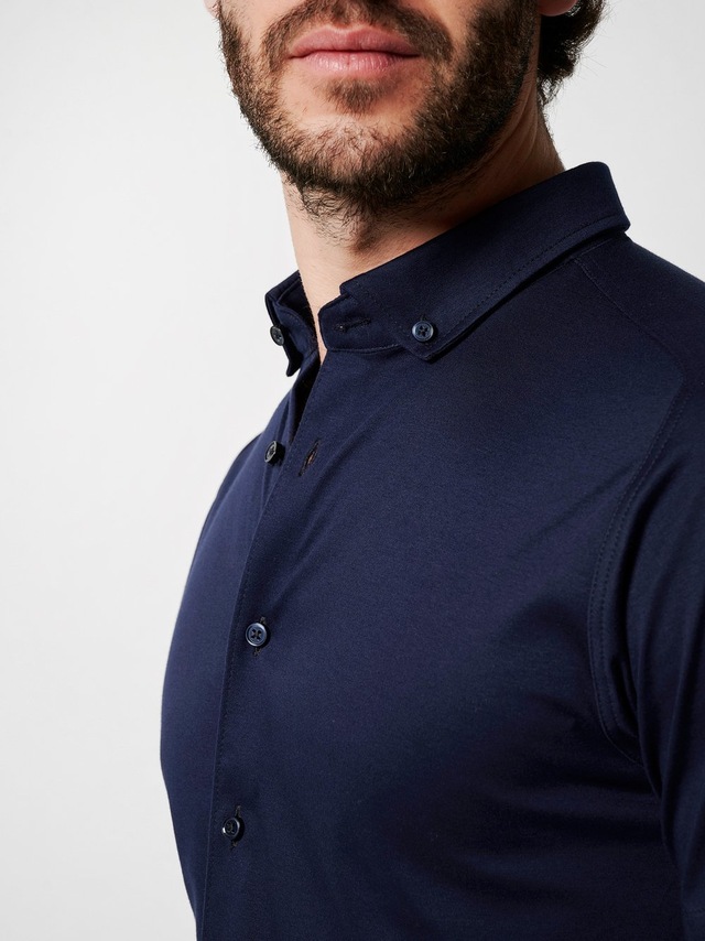 DESOTO Kurzarmhemd »Jerseyhemd Casual Modern Button Down halbarm« Flexibler Stretch